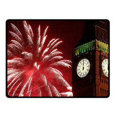 Fireworks Explode Behind The Houses Of Parliament And Big Ben On The River Thames During New Year’s Fleece Blanket (small) by Sapixe