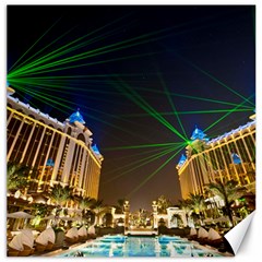 Galaxy Hotel Macau Cotai Laser Beams At Night Canvas 20  X 20   by Sapixe