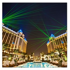 Galaxy Hotel Macau Cotai Laser Beams At Night Large Satin Scarf (square)