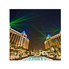 Galaxy Hotel Macau Cotai Laser Beams At Night Small Satin Scarf (square)