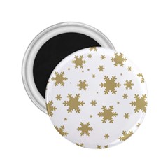 Gold Snow Flakes Snow Flake Pattern 2 25  Magnets by Sapixe