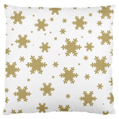 Gold Snow Flakes Snow Flake Pattern Large Cushion Case (one Side) by Sapixe