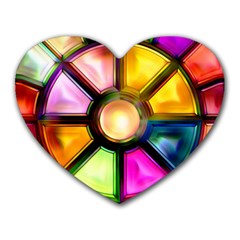 Glass Colorful Stained Glass Heart Mousepads