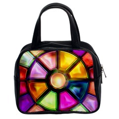 Glass Colorful Stained Glass Classic Handbags (2 Sides) by Sapixe