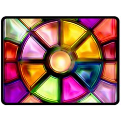 Glass Colorful Stained Glass Fleece Blanket (large) 