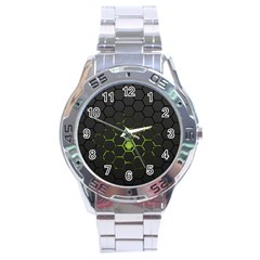 Green Android Honeycomb Gree Stainless Steel Analogue Watch by Sapixe