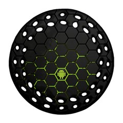 Green Android Honeycomb Gree Ornament (round Filigree)