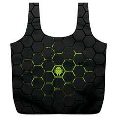 Green Android Honeycomb Gree Full Print Recycle Bags (l)  by Sapixe