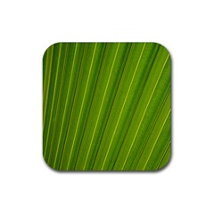 Green Leaf Pattern Plant Rubber Coaster (square) 