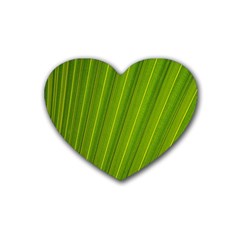 Green Leaf Pattern Plant Rubber Coaster (heart) 