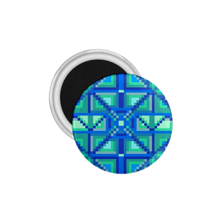 Grid Geometric Pattern Colorful 1.75  Magnets