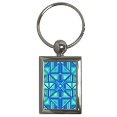 Grid Geometric Pattern Colorful Key Chains (rectangle)  by Sapixe