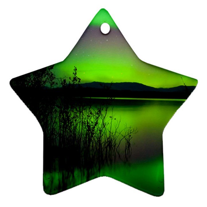 Green Northern Lights Canada Star Ornament (Two Sides)