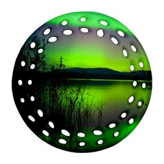 Green Northern Lights Canada Ornament (round Filigree) by Sapixe