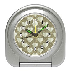 Hearts Motif Pattern Travel Alarm Clocks by dflcprints