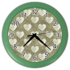 Hearts Motif Pattern Color Wall Clocks by dflcprints