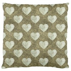 Hearts Motif Pattern Large Flano Cushion Case (one Side) by dflcprints
