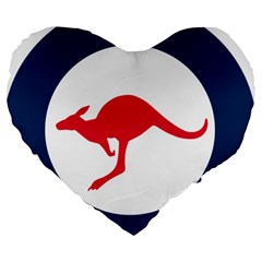 Roundel Of The Australian Air Force Large 19  Premium Heart Shape Cushions by abbeyz71