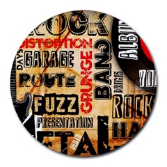 Guitar Typography Round Mousepads