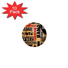 Guitar Typography 1  Mini Buttons (10 Pack)  by Sapixe