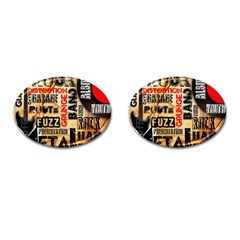 Guitar Typography Cufflinks (oval) by Sapixe