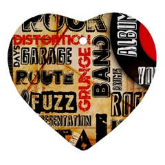 Guitar Typography Heart Ornament (two Sides) by Sapixe