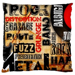 Guitar Typography Large Flano Cushion Case (two Sides)