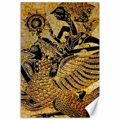 Golden Colorful The Beautiful Of Art Indonesian Batik Pattern Canvas 12  X 18   by Sapixe