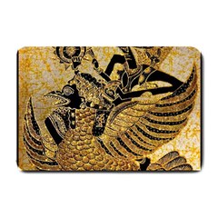 Golden Colorful The Beautiful Of Art Indonesian Batik Pattern Small Doormat  by Sapixe