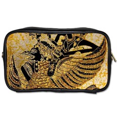 Golden Colorful The Beautiful Of Art Indonesian Batik Pattern Toiletries Bags 2-side by Sapixe