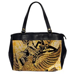 Golden Colorful The Beautiful Of Art Indonesian Batik Pattern Office Handbags (2 Sides) 