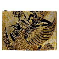 Golden Colorful The Beautiful Of Art Indonesian Batik Pattern Cosmetic Bag (xxl) 