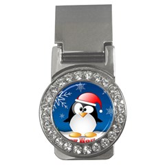 Happy Holidays Christmas Card With Penguin Money Clips (cz)  by Sapixe