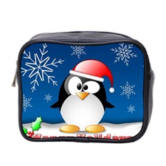 Happy Holidays Christmas Card With Penguin Mini Toiletries Bag 2-side by Sapixe