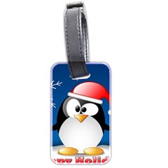 Happy Holidays Christmas Card With Penguin Luggage Tags (two Sides) by Sapixe