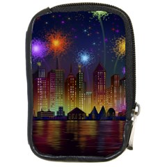 Happy Birthday Independence Day Celebration In New York City Night Fireworks Us Compact Camera Cases by Sapixe