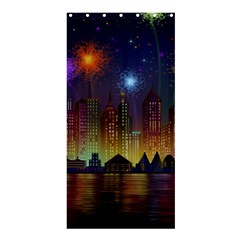 Happy Birthday Independence Day Celebration In New York City Night Fireworks Us Shower Curtain 36  X 72  (stall) 