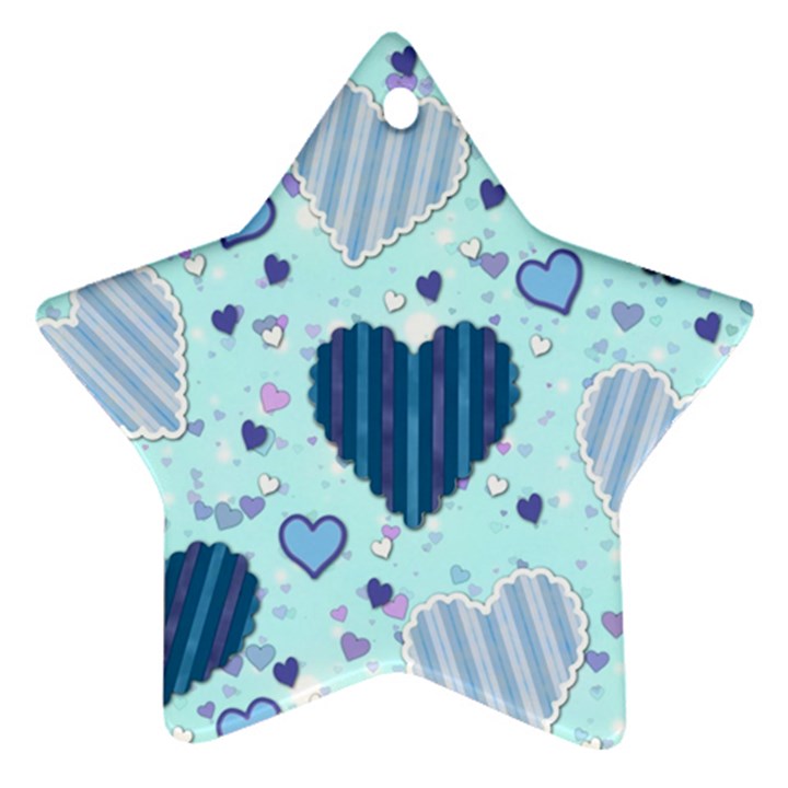Hearts Pattern Paper Wallpaper Ornament (Star)
