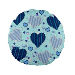 Hearts Pattern Paper Wallpaper Standard 15  Premium Flano Round Cushions