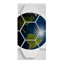 Hexagon Diamond Earth Globe Shower Curtain 36  X 72  (stall) 