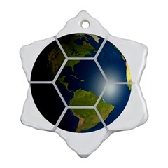 Hexagon Diamond Earth Globe Snowflake Ornament (two Sides) by Sapixe