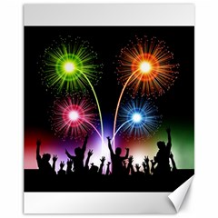 Happy New Year 2017 Celebration Animated 3d Canvas 11  X 14  