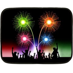 Happy New Year 2017 Celebration Animated 3d Fleece Blanket (mini) by Sapixe