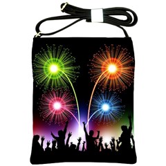 Happy New Year 2017 Celebration Animated 3d Shoulder Sling Bags by Sapixe