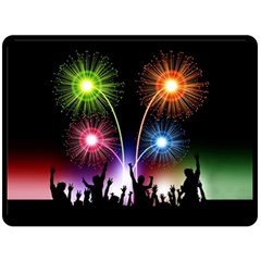 Happy New Year 2017 Celebration Animated 3d Fleece Blanket (large) 