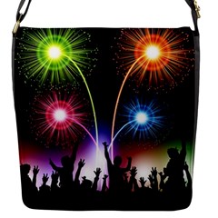 Happy New Year 2017 Celebration Animated 3d Flap Messenger Bag (s) by Sapixe