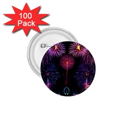 Happy New Year New Years Eve Fireworks In Australia 1 75  Buttons (100 Pack) 