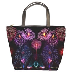 Happy New Year New Years Eve Fireworks In Australia Bucket Bags by Sapixe