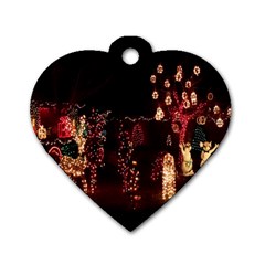 Holiday Lights Christmas Yard Decorations Dog Tag Heart (two Sides)