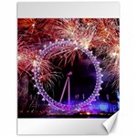 Happy New Year Clock Time Fireworks Pictures Canvas 12  x 16   11.86 x15.41  Canvas - 1